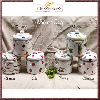 Vại muối dưa cà hũ muối dưa cà hũ đựng muối đựng đường đựng hạt Bát Tràng (size nhỏ 0.75-1.3L)