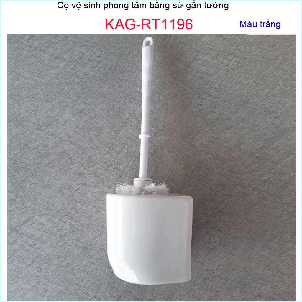 Kệ cọ vệ sinh bồn cầu Caesar KAG-RT1196, Sales 1+1  giá đựng bàn chải vệ sinh bằng sứ toilet tặng cây chà toilet sứ