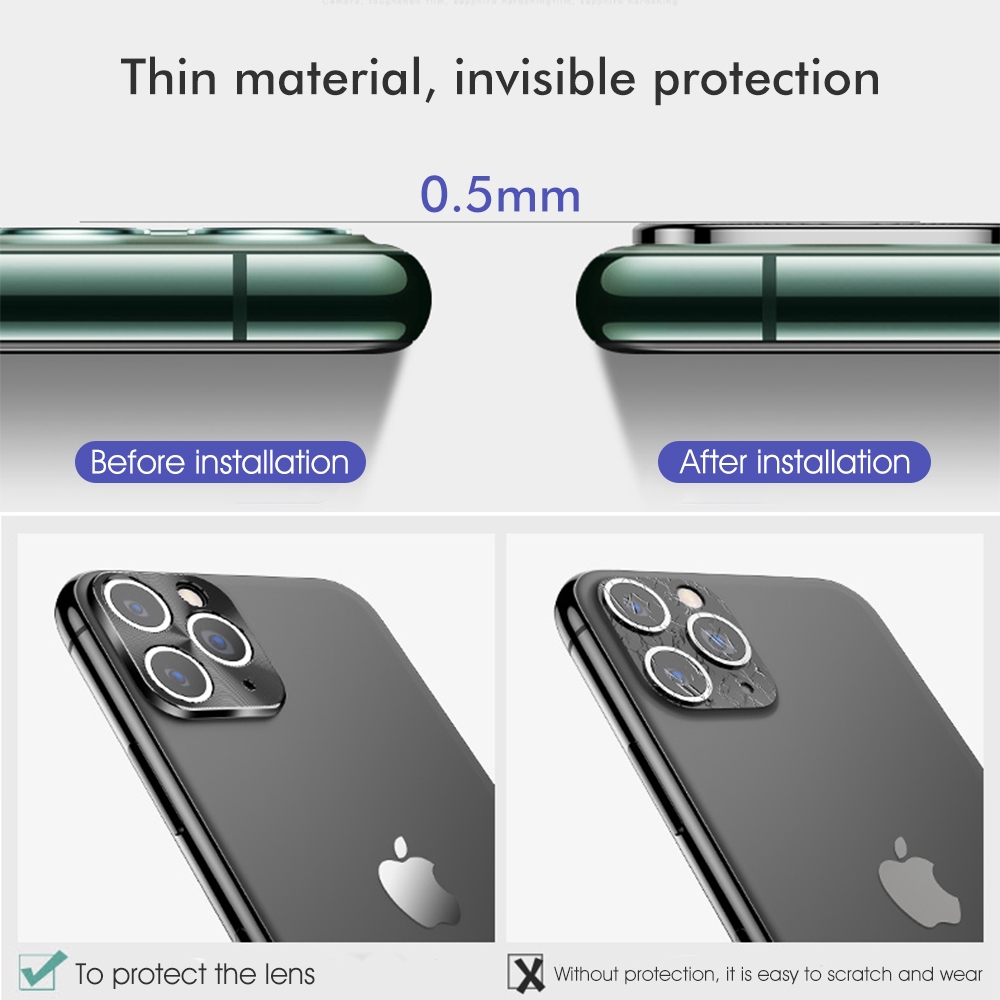 Ốp bảo vệ camera điện thoại bằng hợp kim sang trọng cho iPhone 11 5.8 inch 6.1 inch 6.5 inch
