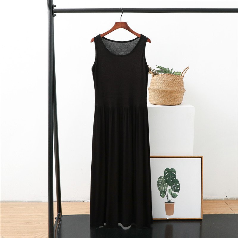 Đầm Thun Nữ Dáng Dài Sát Nách, Đầm Maxi Suông Xếp Ly Gọn Dáng Db20