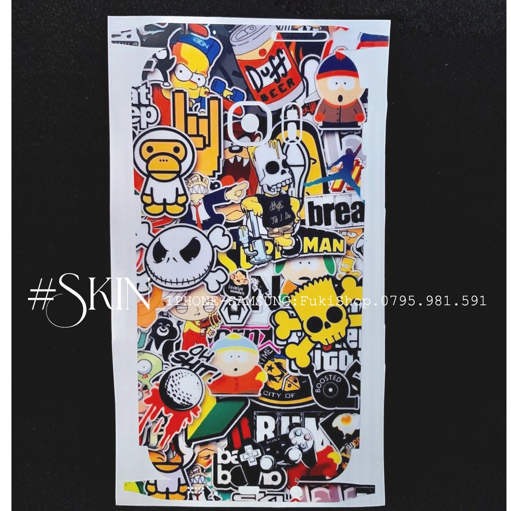 Tấm dán Skin FULL VIỀN |SM02| Dành Cho 12 Pro Max 11 Pro max X XS XR XSMAX 6Plus 7Plus 8Plus ip5 ip6 ip7 ip8