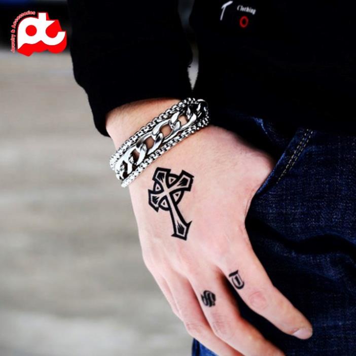 Lắc tay nam titan cao cấp rẻ đẹp thời trang cách điệu 3 sợi cá tính PT JEWELRY kích cỡ 9mm màu trắng PTLTNA07