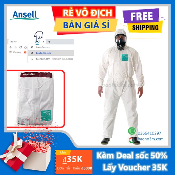 Ansell Alphatec 2000-quần áo bảo hộ phòng dịch, chống hóa chất, chống chất lỏng, chống tĩnh điện, chống phóng xạ
