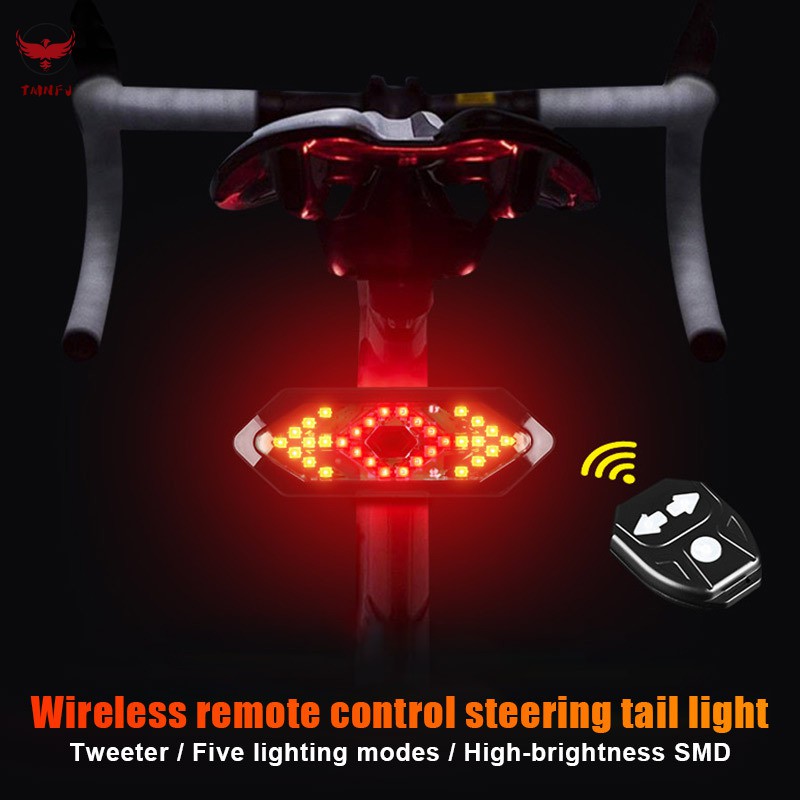Đèn xi nhan Tmnfj kèm điều khiển từ xa chống thấm nước dành cho xe đạp
