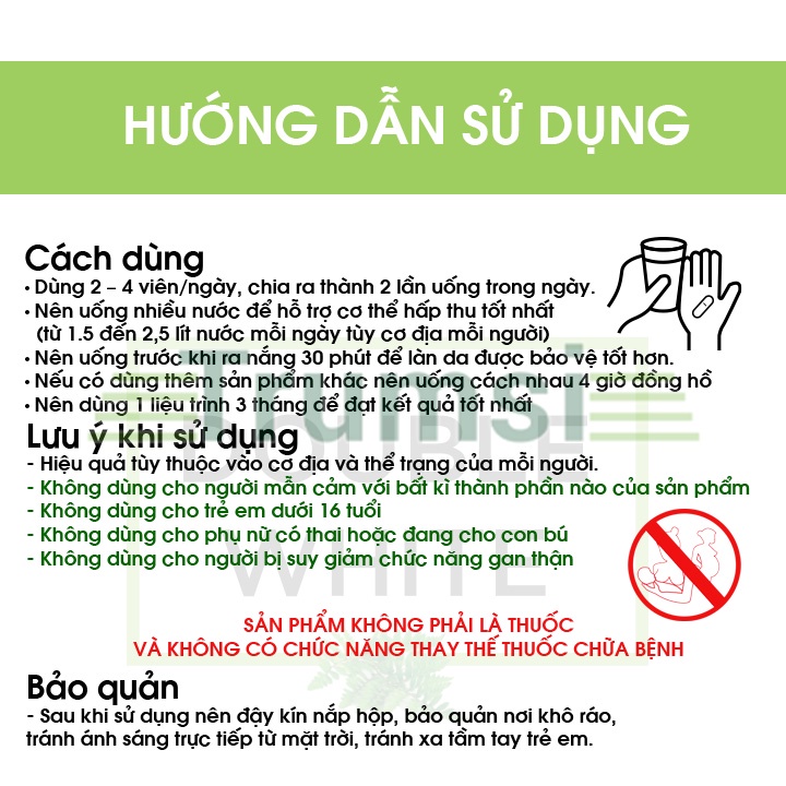 Viên Uống Trắng Da Toàn Thân Double White Giúp Đẹp Da Giảm Nám Chống Nắng Và Ngăn Ngừa Lão Hoá Nhập Khẩu Chính Hãng USA