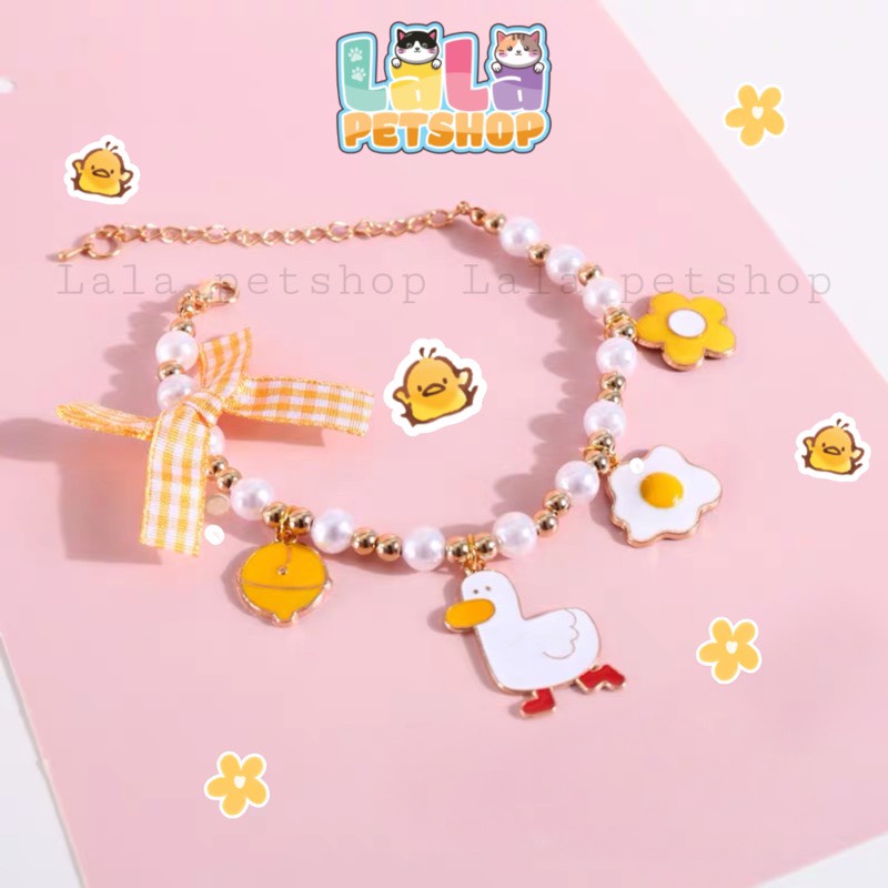 Vòng Cổ Ngọc Trai Cho Thú Cưng, Phối Hình Họa Tiết Độc Đáo Dễ Thương Cho Chó Mèo