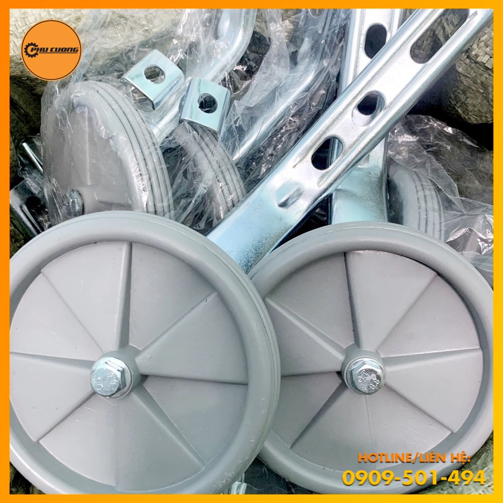 Bánh Phụ Nhựa Cứng Đa Kích Thước Cho Xe Đạp Trẻ Em 14-16-20inch - Chân Thép Siêu Dày, Bền Chắc
