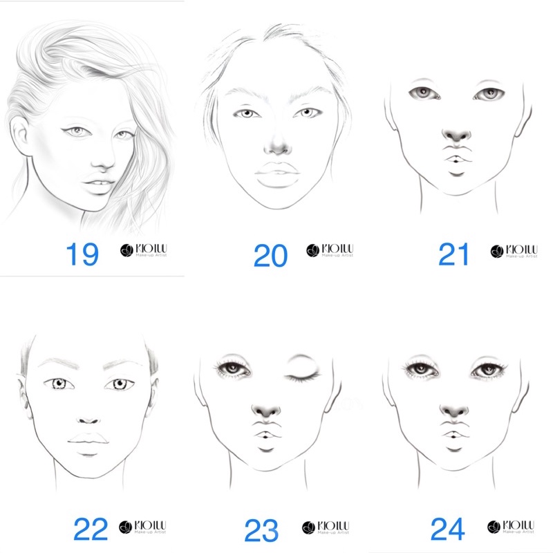 Giấy face chart tập makeup