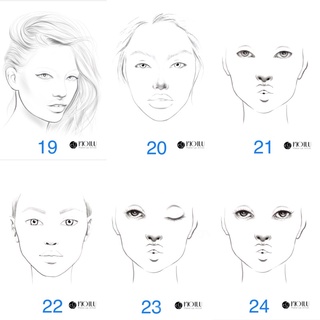 Giấy face chart tập makeup