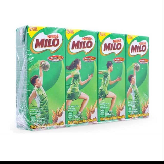 Lốc 4 hộp Sữa milo thức uống lúa mạch 180ml date 3.2020