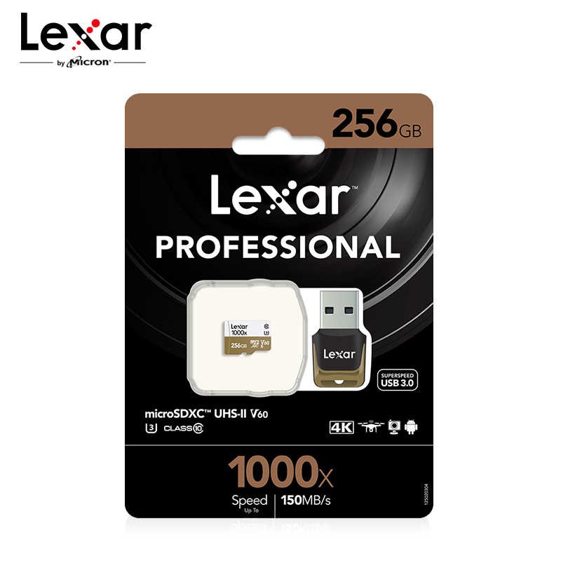 Thẻ nhớ microSDXC Lexar Professional 256GB 1000x UHS-II U3 V60 Read 150MB/s / Write 90MB/s (Đen) - Kèm reader 3.0