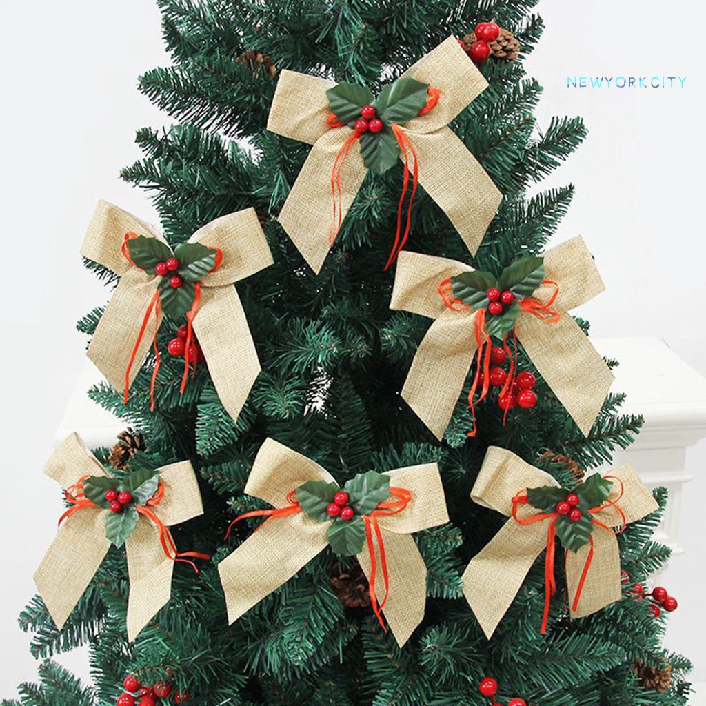 Set 2 Nơ Bướm Trang Trí Giáng Sinh Đa Năng Có Thể Tái Sử Dụng