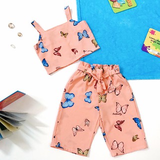Bộ Đồ Lụa Bản Lưng thắt Dây Nơ Bé Gái BabyBean