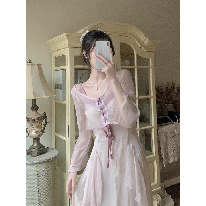 Áo khoác voan mỏng dáng rộng thời trang thanh lịch | BigBuy360 - bigbuy360.vn