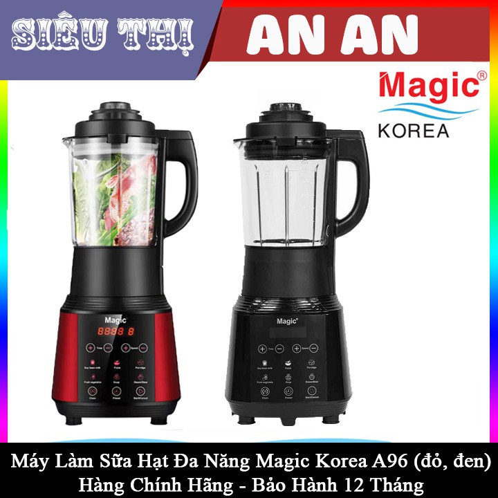 Máy làm sữa hạt máy nấu sữa đa năng Magic Korea A96 sữa đậu nành xay sinh tô nấu cháo 500W nhỏ gọn mạnh mẽ đen bh 12 T