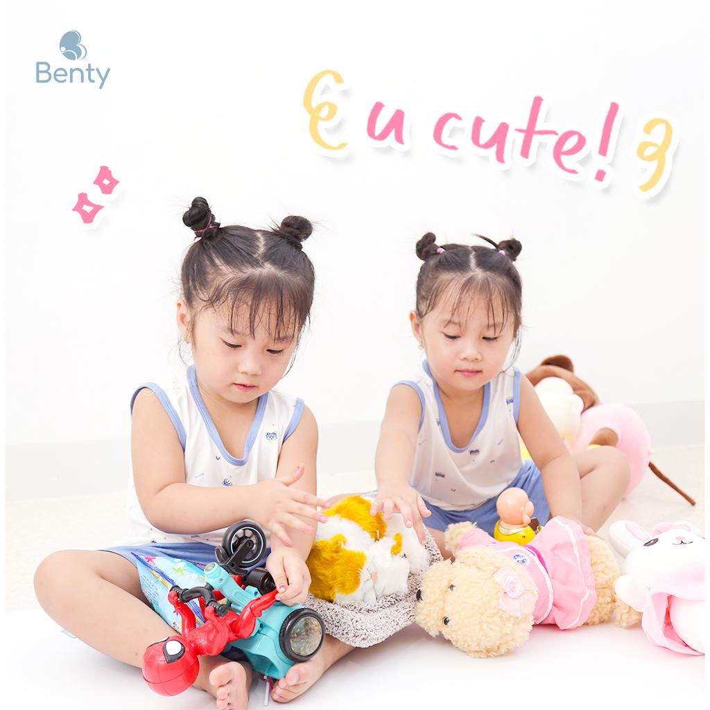 Bộ ba lỗ quần áo trẻ em họa tiết BENTY cotton mềm mịn mát, đồ bộ trẻ em cao cấp, thoáng khí