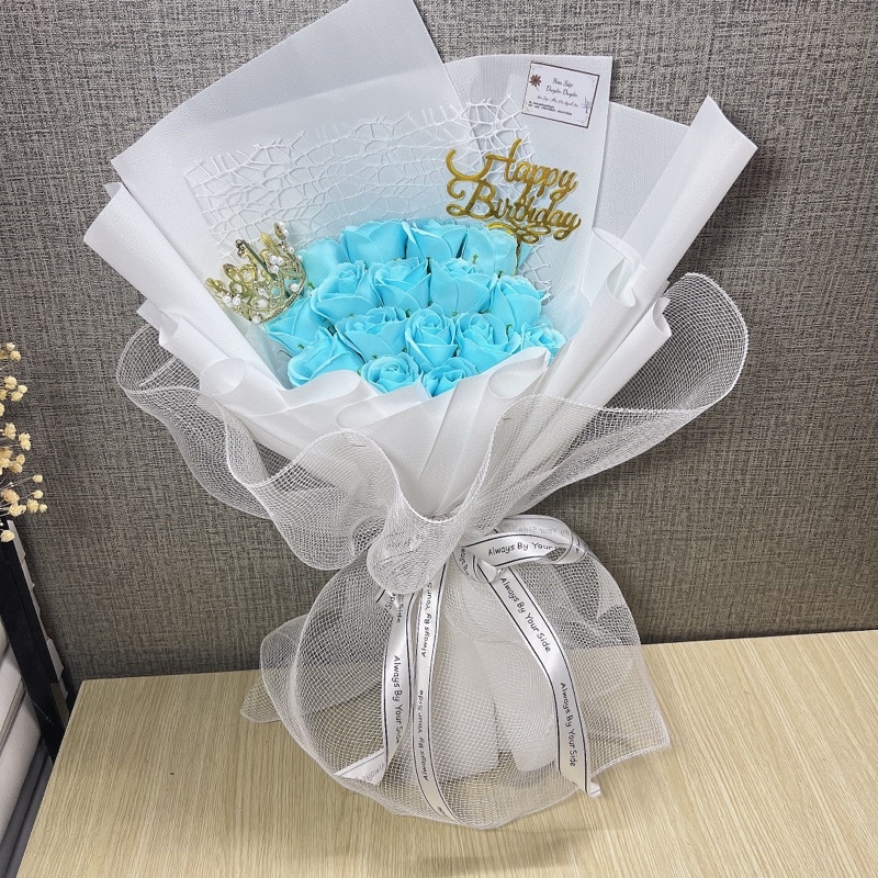 Bó 12 bông nhũ đỏ cao cấp