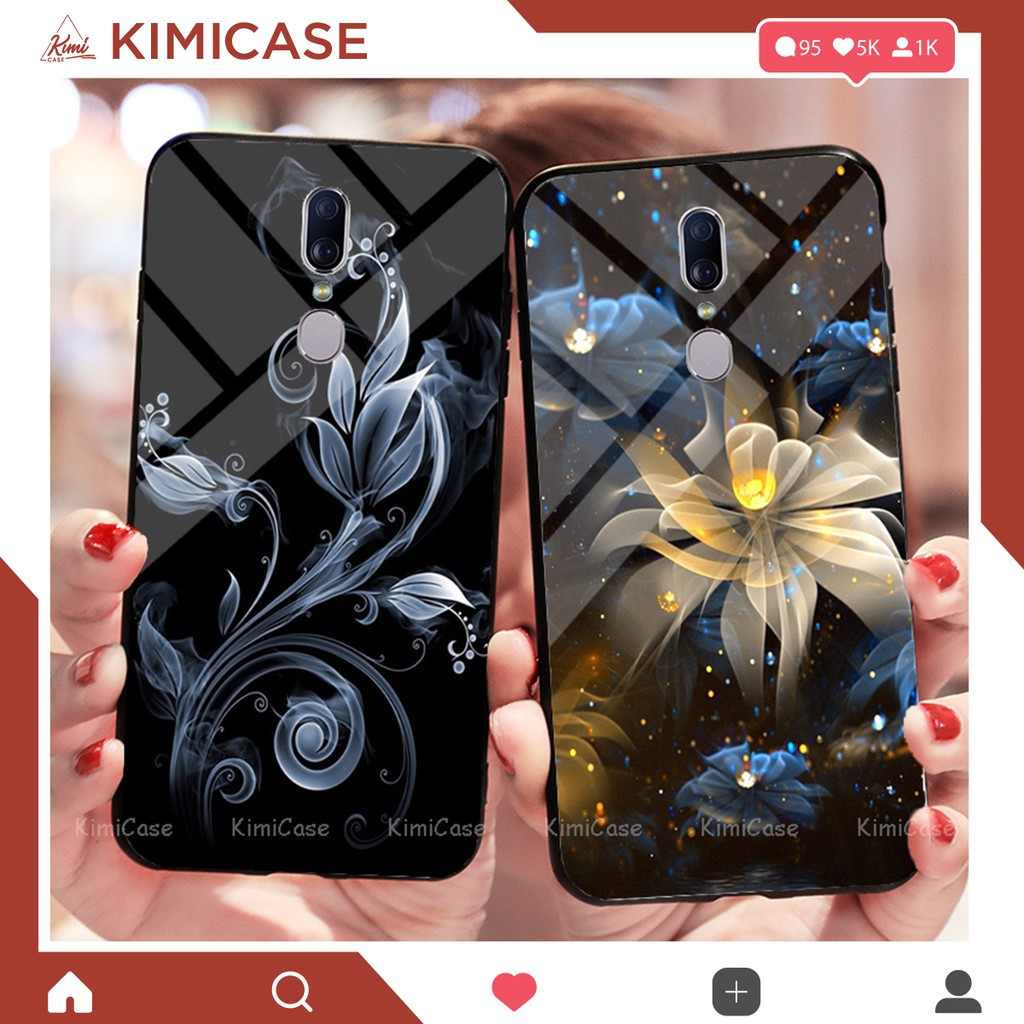 Ốp OPPO F11 , F11 PRO , K3 / REALME X , R17 PRO lưng kính cường lực hoa lá