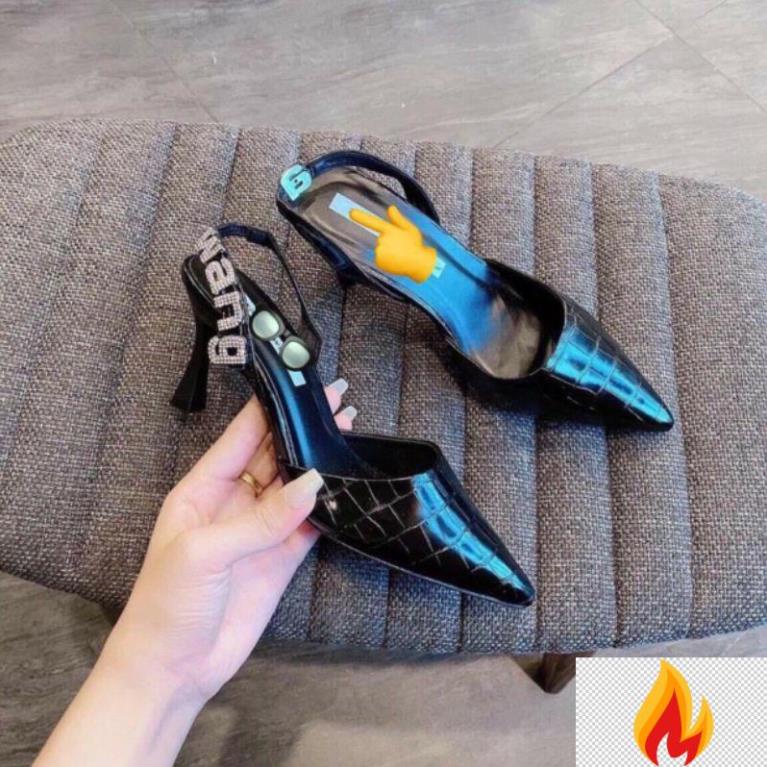 ( Hình thật ) Giày Cao Gót Quai Hậu khoá chữ 6P - VNXK Cao cấp - Full Size 35-39 -&(B5