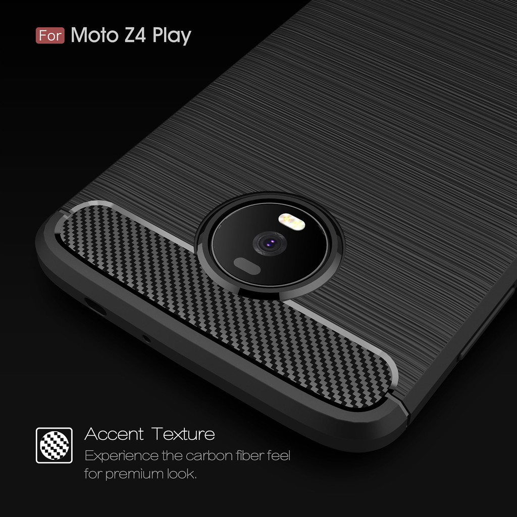 Ốp điện thoại sợi carbon mềm cho Motorola Moto  Z2 Z3 Z4 Play