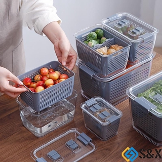 Vegetable Fruit Drain Basket Storage Basket Fridge Keep Fresh Box Kitchen Colander