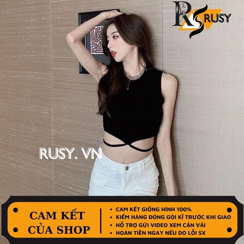 Áo Kiểu Nữ Thiết Kế Đan Dây, Croptop Chất Thun Gân Kiểu 3 Lỗ Ngược Phong Cách Năng Động Cá Tính