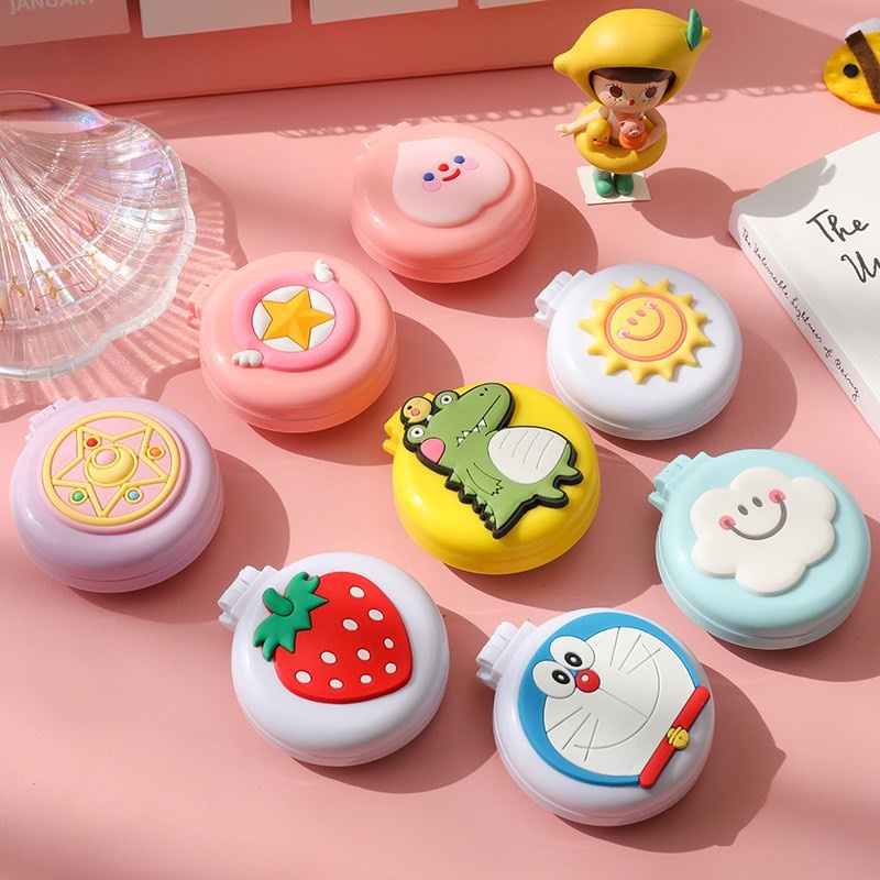 Gương mini cầm tay trang điểm gấp gọn kèm lược cute dễ thương hàn quốc