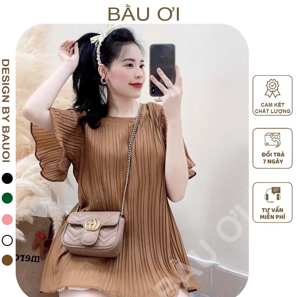[MẪU MỚI A05] ÁO BẦU DẬP LY FROM RỘNG TAY CÁNH TIÊN - ÁO BẦU CÔNG SỞ HÀNG THIẾT KẾ CHẤT LIỆU VOAN CAO CẤP
