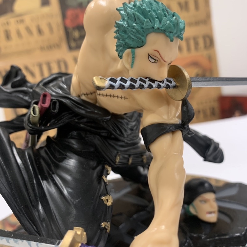 Mô hình One Piece - Figure One piece Zoro ba nghìn thế giới bản 2 đầu có haki ở kiếm  cao 20cm