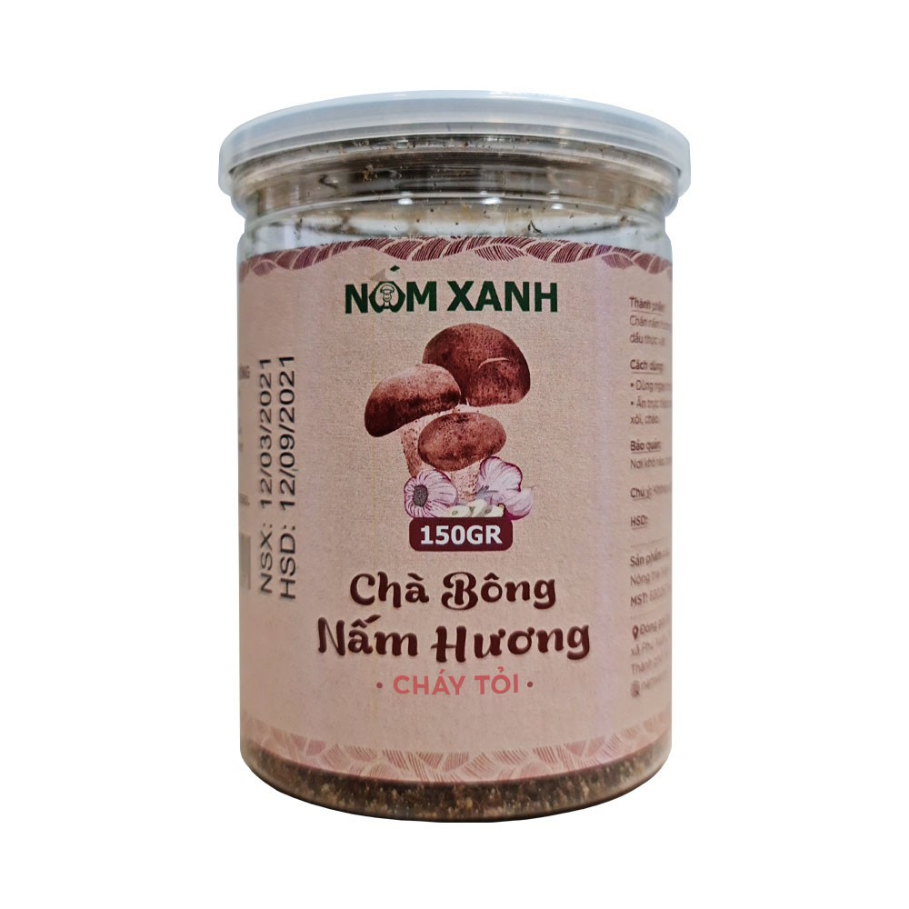 Chà Bông Nấm Hương Thuần Chay 3 Vị Thơm Ngon (Hũ 50r-150gr) - Nấm Xanh