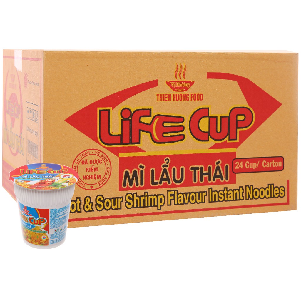 (Giảm 9k)(Free ship)Mì Ly Life cup lẩu thái 24ly/ thùng
