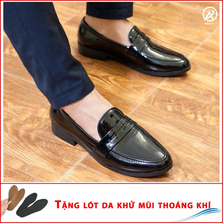 Giày Lười Nam Đẹp Băng Khuyết Da Bóng Rất Sang Trọng M367-BONG(L)- Kèm Lót Giày Da
