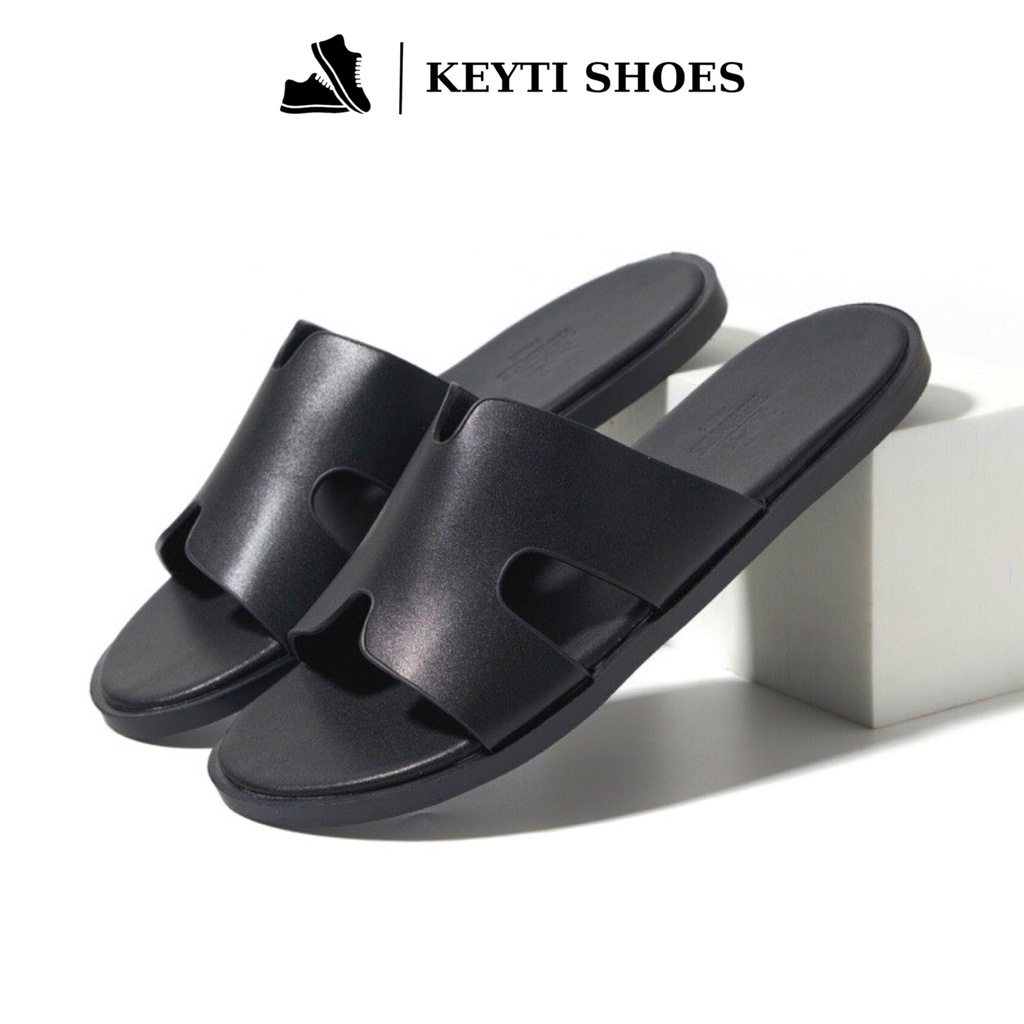 Dép quai ngang nam đế kếp siêu bền, quai da cao cấp