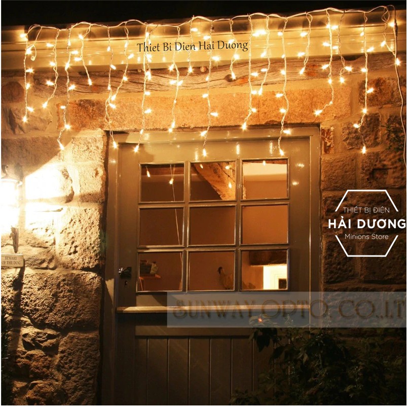 Combo Bộ 20 Đèn nháy thả rèm trang trí 8 chế độ DL456 Ngang 4,5 mét 19 dây thả xuống 40,50,60 cm Có đầu nối