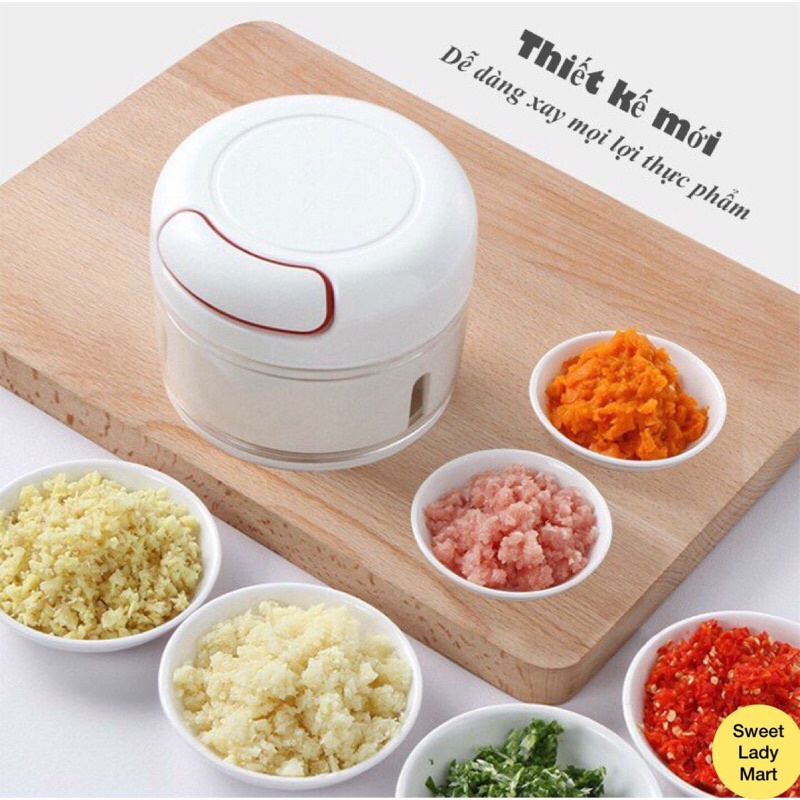 Xay Tỏi Ớt Gừng Hành Khô FOOD CHOPPER Chính Hãng - Dụng Cụ Nghiền Thực Phẩm Dây Rút Mini