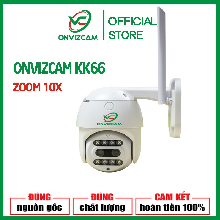 CAMERA wifi PTZ ONVIZCAM kk66 ZOOM 10X - Độ phân giải 2K, xoay 360 chống nước APP CARECAM 3.0 MPx bảo hành 12 tháng.