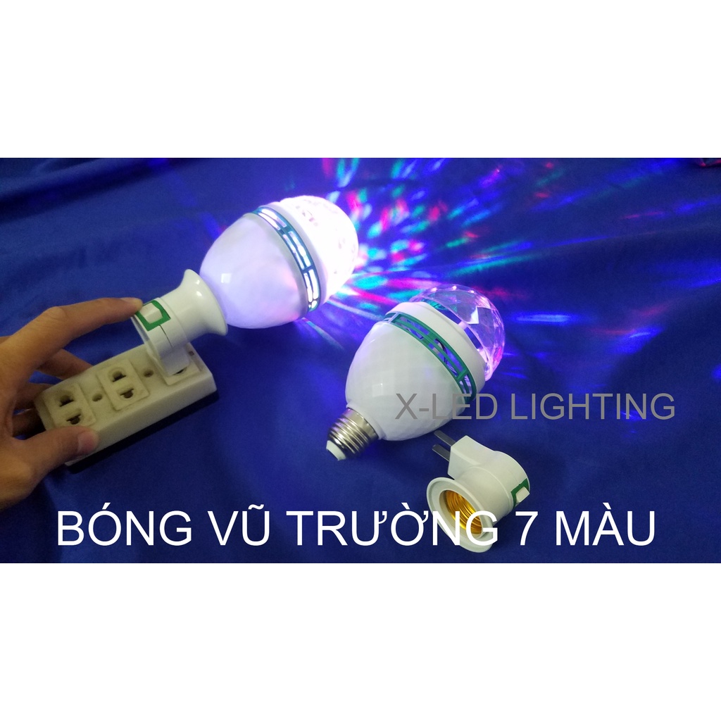 Đèn led xoay 16 màu vũ trường nháy chớp theo nhạc - pha lê 16 màu