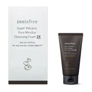 [3ml]Sample sữa rửa mặt tro núi lửa cho da dầu mụn Innisfree Super Volcanic Pore Micellar Cleansing Foam 2X