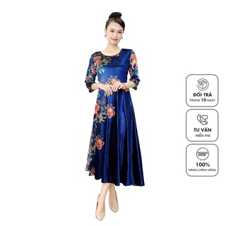 Váy dự tiệc nhung dáng xuông, đầm dự tiệc cao cấp chất liệu nhung mềm mại ZALA