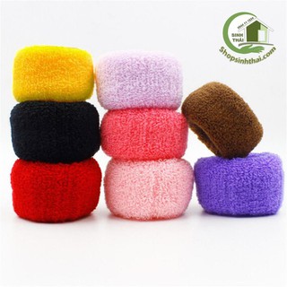 Dây thun cột tóc bản lớn - dây len buộc tóc màu đen