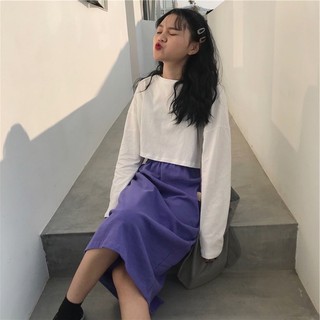 [Loại1] Áo croptop dài tay chất nỉ da cá dày dặn