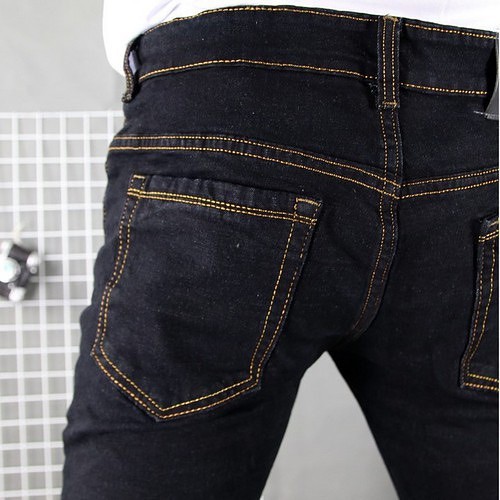 Quần jeans nam đen chỉ nổi VNXK HNSTORE1809