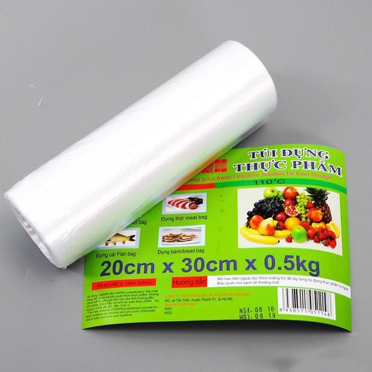 Túi Đựng Thực Phẩm Cao Cấp HDPE An Lành, Túi Đựng Thực Phẩm Tự Phân Hủy Size 20x30cm (150 túi 1 cuộn)