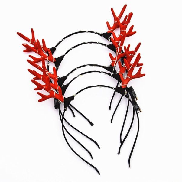 Bờm cài tóc Sừng hươu gạc tuần lộc giáng sinh phụ kiện nhung hươu có đèn led phát sáng christmas xmas noel sinh nhật