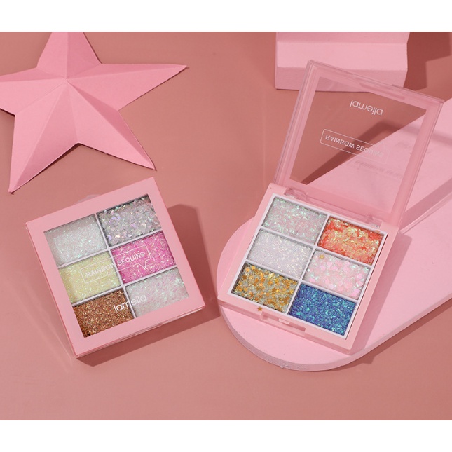 Bảng màu mắt liên tiếp sáu màu trang điểm sáng bóng long lanh ngọc trai lấp lánh