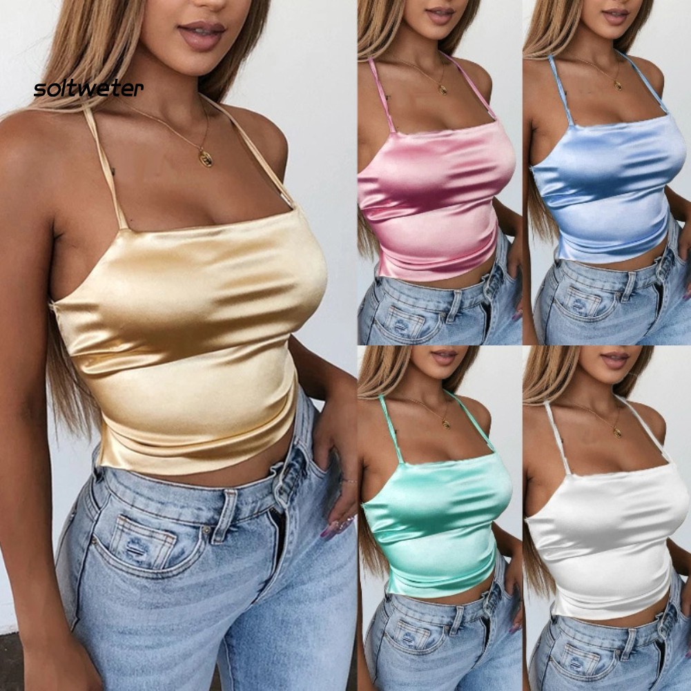 Áo Dây Nữ Lưng Trần Cộc Tay Quyến Rũ