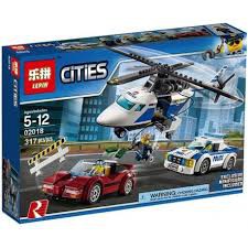 Lắp Ráp Xếp Hình not Lego City 60138, Lepin 02018 , bela 10656 : Cuộc truy đuổi tốc độ cao.