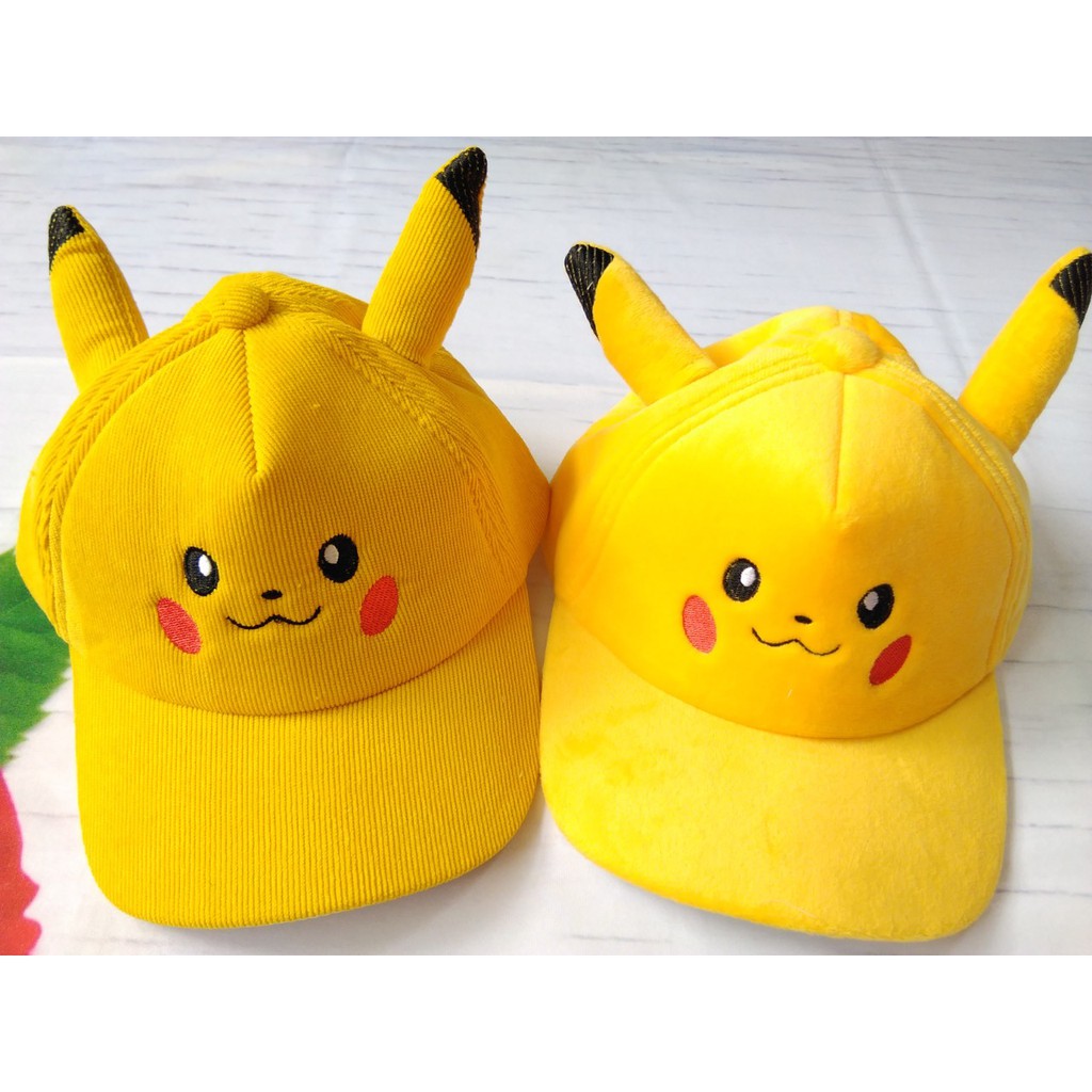 NÓN KẾT PIKACHU CHO BÉ TRAI BÉ GÁI TỪ 4 ĐẾN 10 TUỔI - VẢI NHUNG