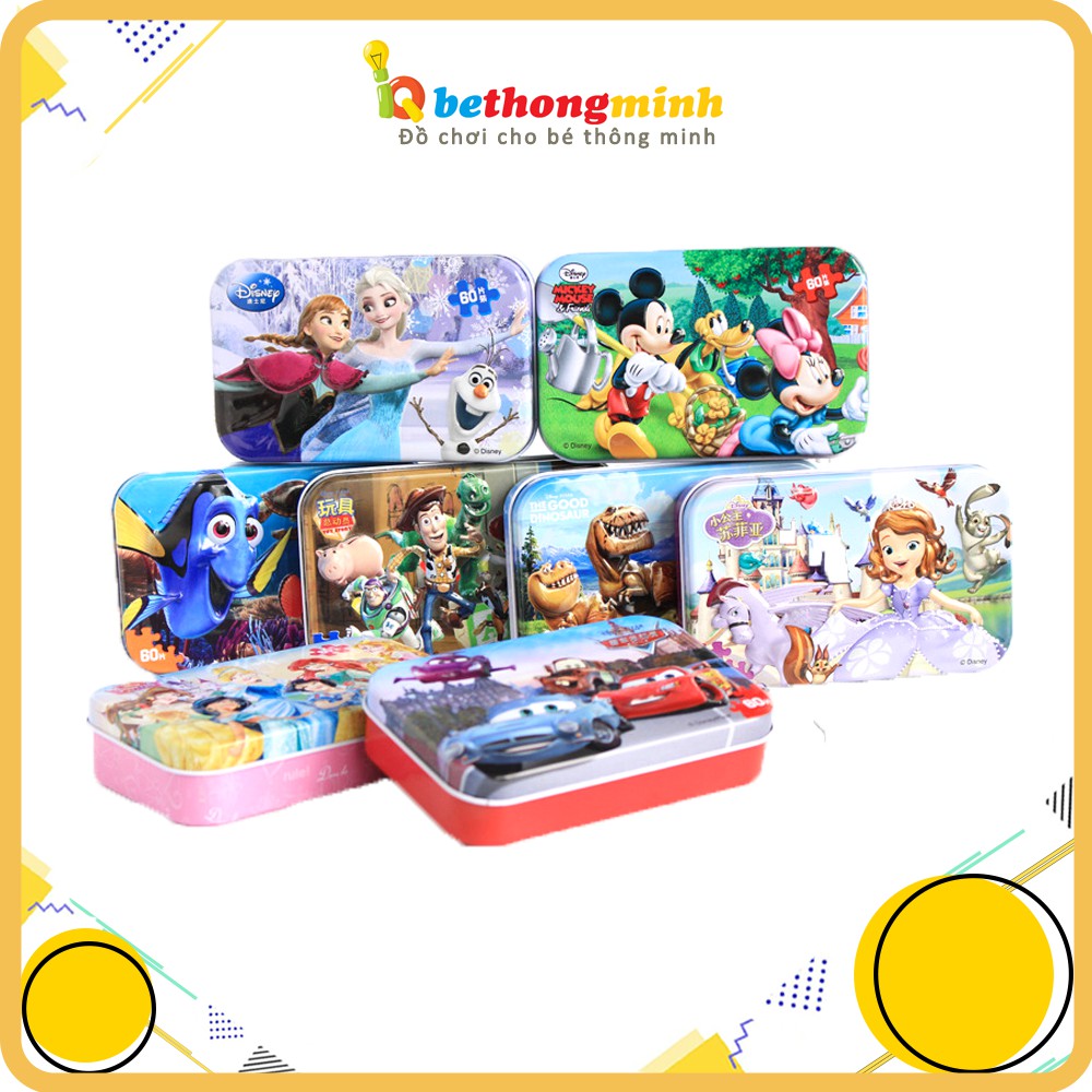 Đồ Chơi Ghép Hình Hộp Sắt 2 Mảnh Shapes Puzzle Thông Minh Cho Bé