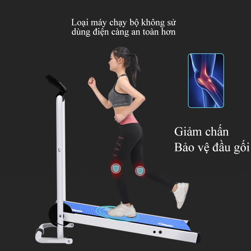 SP37BLMáy chạy bộ gia đình loại nhỏ máy chạy bộ đa chức năng, Máy chạy chống xóc êm, yên tĩnh, Thiết bị chạy bộ tập GYM